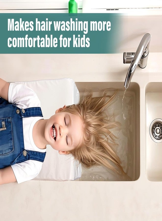 Wibeelee Hair Washing Station for Kids Waterproof Shampoo Foam Mat with Ergonomic Design Non Slip Bath Pillow Sink Soft Neck Support for Easy Hair Wash - Image 4